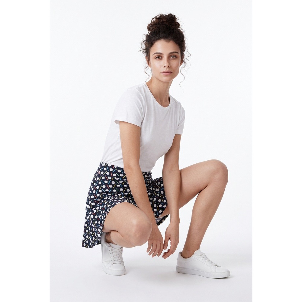 Emerald 18 Golf Skort Women's Lg Navy White Athleisure Country Club Preppy Sport